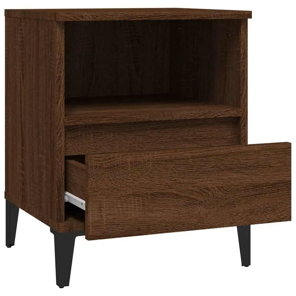 Bedside Cabinets Storage Drawer 40x35x50 cm Brown 2 pcs