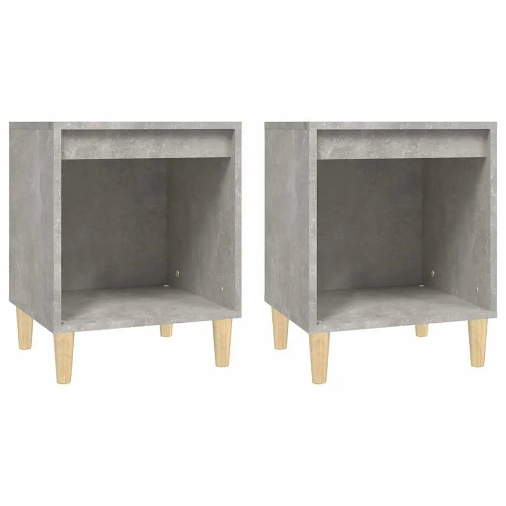Bedside Tables Grey Storage 2 Piece Bedroom Furniture