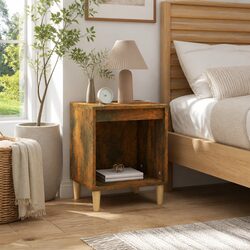 Engineered Wood Bedside Cabinet 40x35x50cm in Brown
