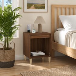 Bedside Cabinet Engineered Wood 40x35x50 cm Brown Oak