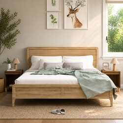 Brown Oak Bedside Cabinets - 2 Piece Set