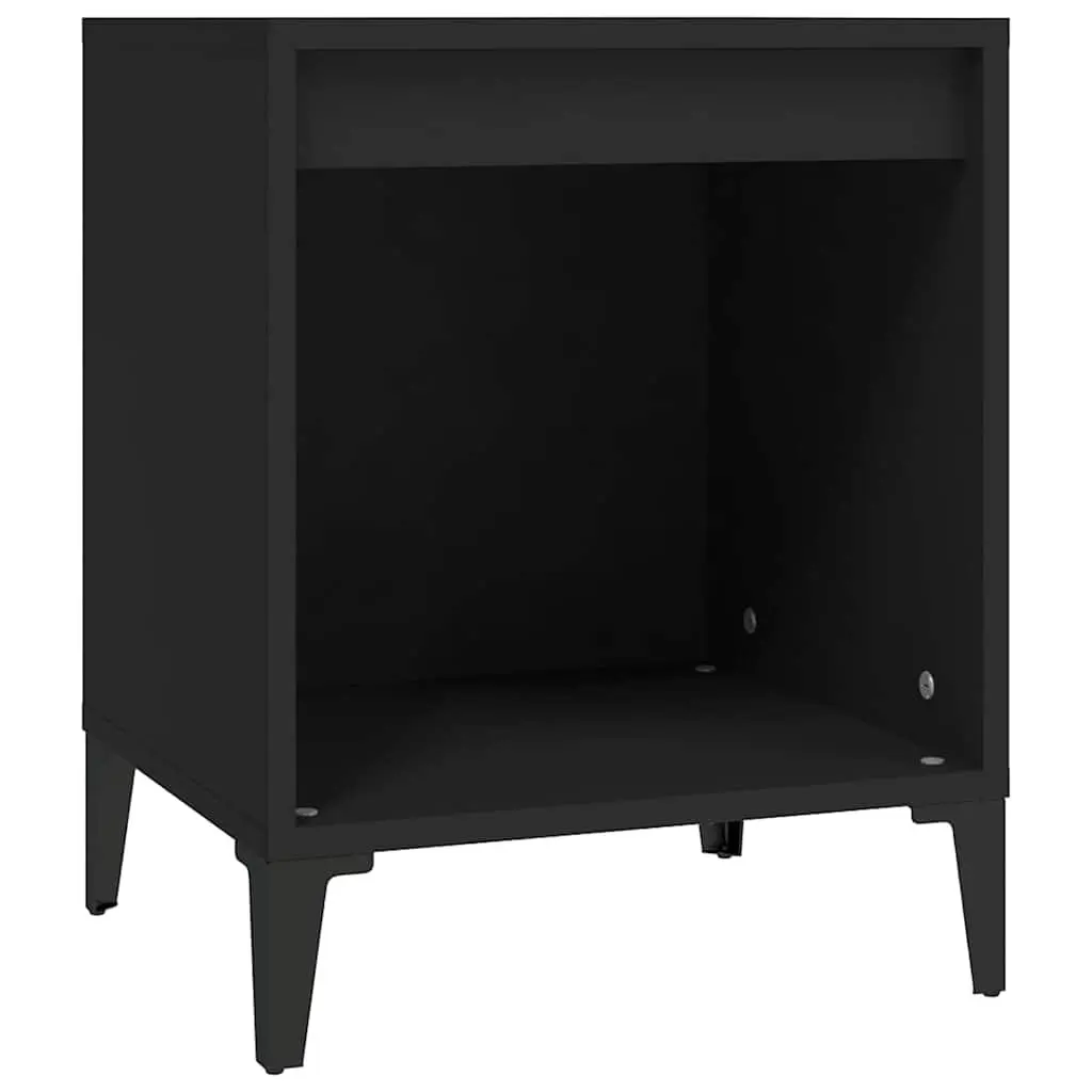 Bedside Table Storage Cabinet Organiser Black 40x35x50cm
