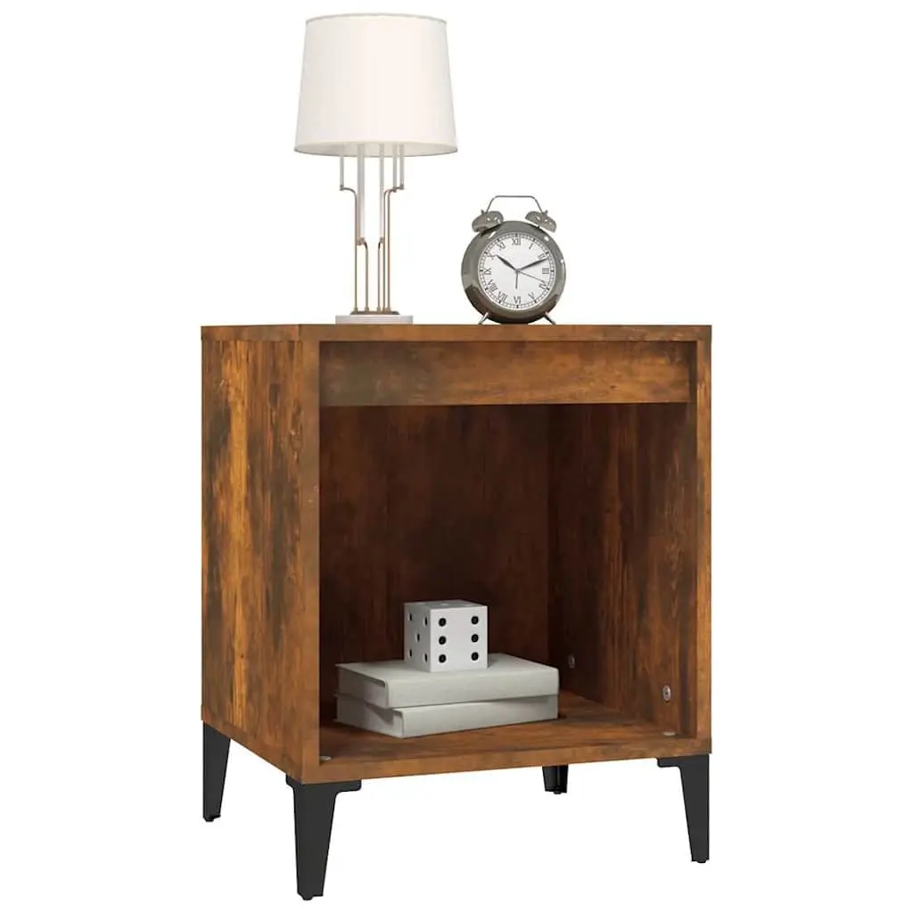 Bedside Tables Durable Engineered Wood Brown 2 Piece 40 x 35 x 50 cm Bedroom Storage Cabinets