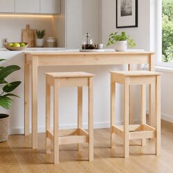 Set of 2 Kitchen Bar Stools with No Backrest