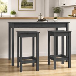Wooden Bar Stools 2 pcs Grey 40x40x78 cm Without Backrest