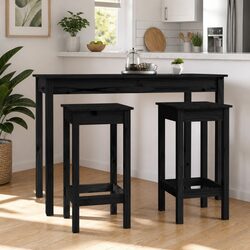 Solid Pine Bar Stools 2 pcs, 40x40x78 cm, No Backrest