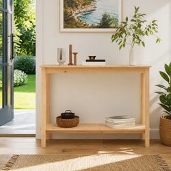Solid Pine Wood Console Table 110x40x80 cm Brown