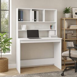 White Desk with Shelves for Office or Study 102x45x148cm