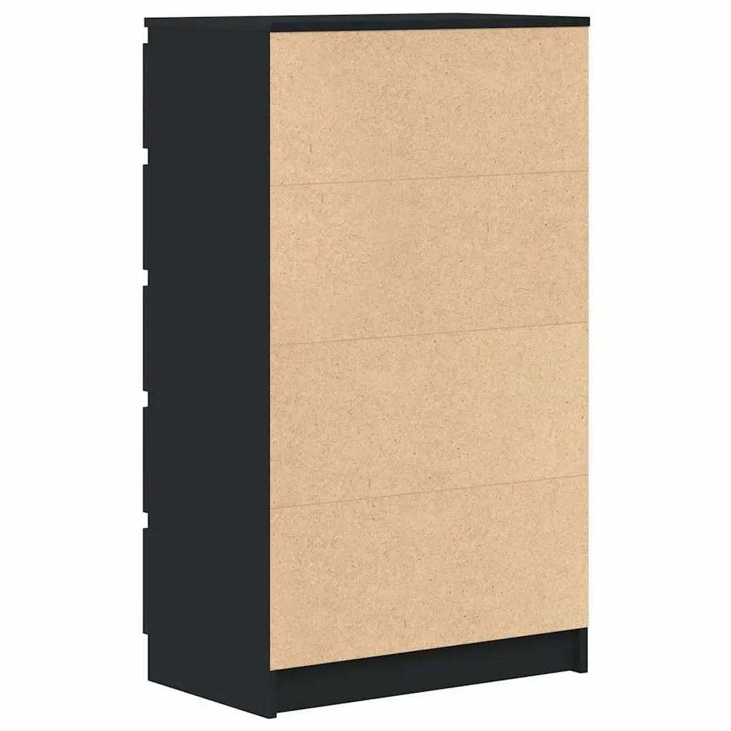 Drawer Cabinet Storage Chest 5 Drawers Engineered Wood Black