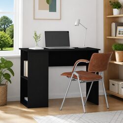 Functional Black Office Desk with Storage Units