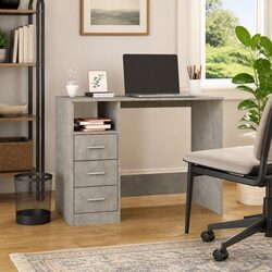 Functional Grey Desk with Drawers