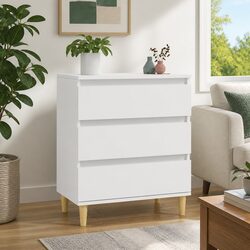 Storage Cabinet White 60x35x70 cm with 3 Drawers