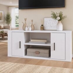 Engineered Wood TV Cabinet in White High Gloss Finish