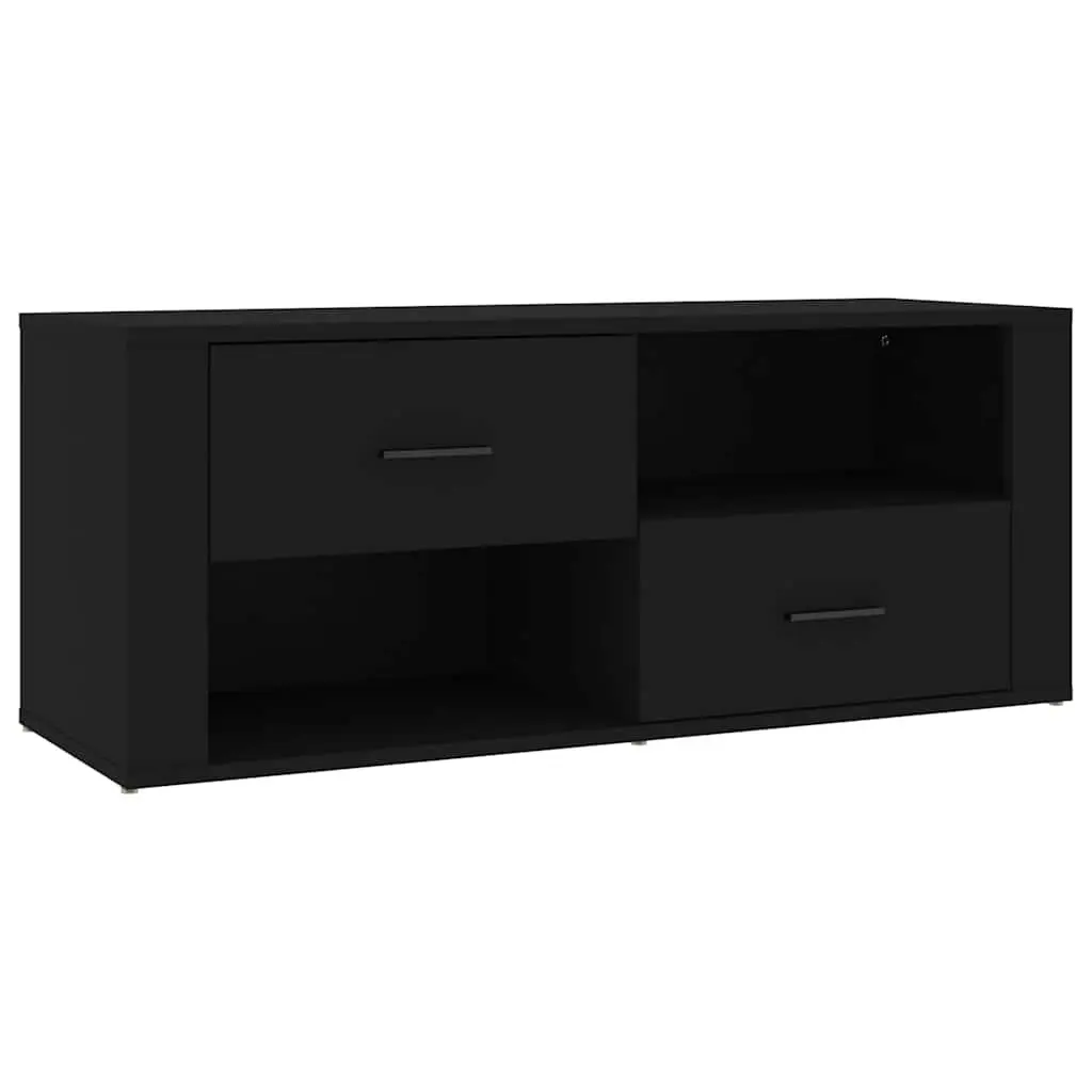 TV Cabinet Engineered Wood Storage Unit Black 100 x 35 x 40 cm