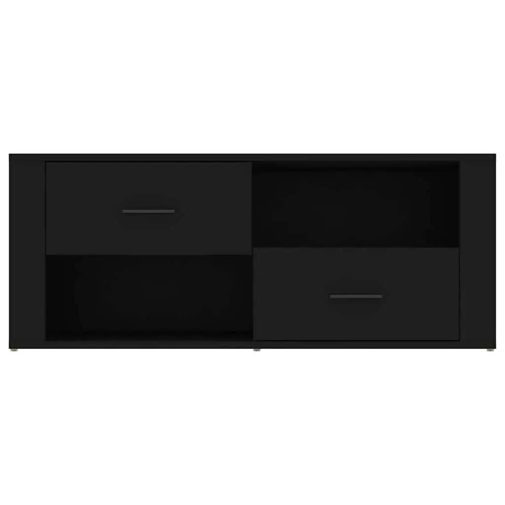 TV Cabinet Engineered Wood Storage Unit Black 100 x 35 x 40 cm