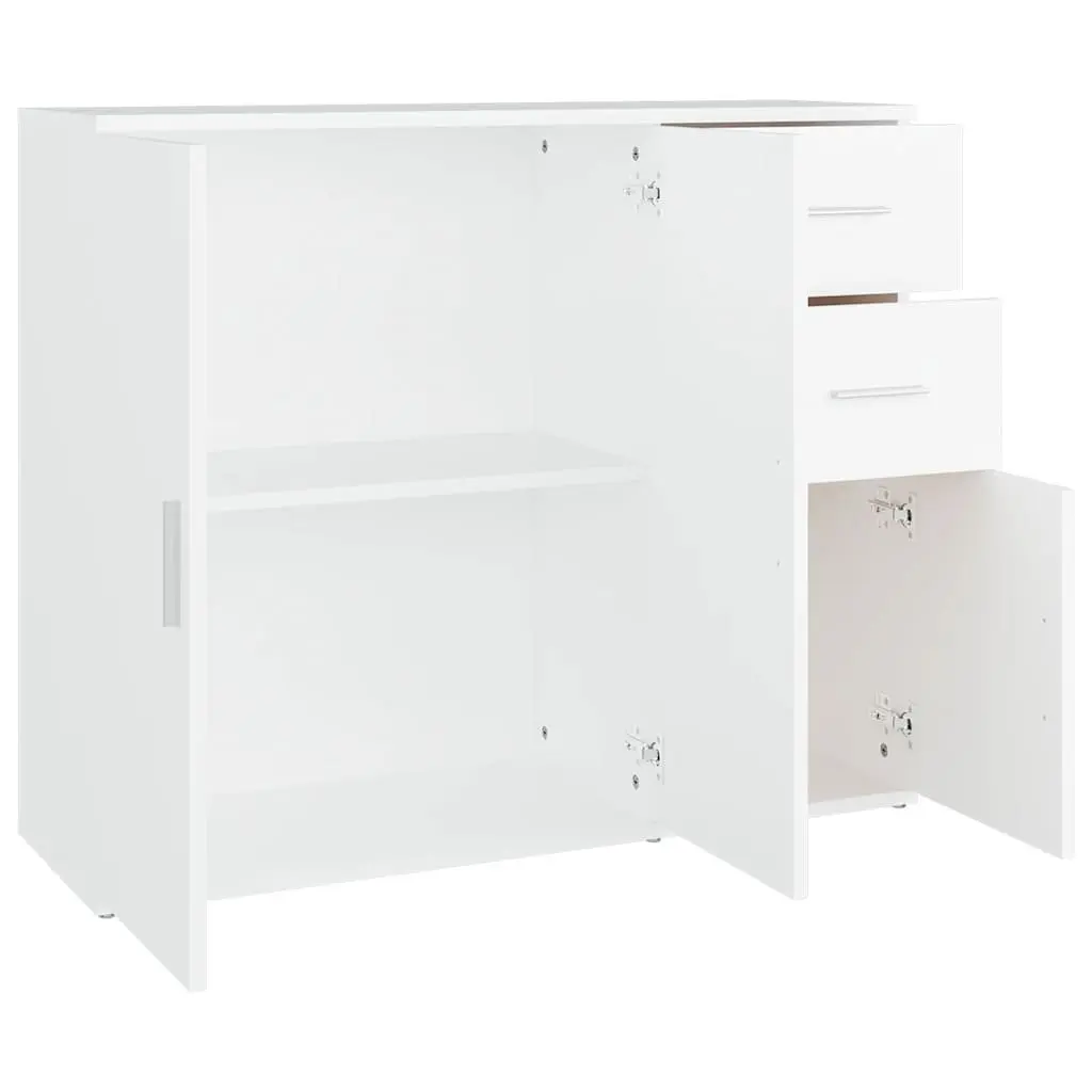 Sideboard Engineered Wood White Storage Cabinet 91x29.5x75cm Furniture