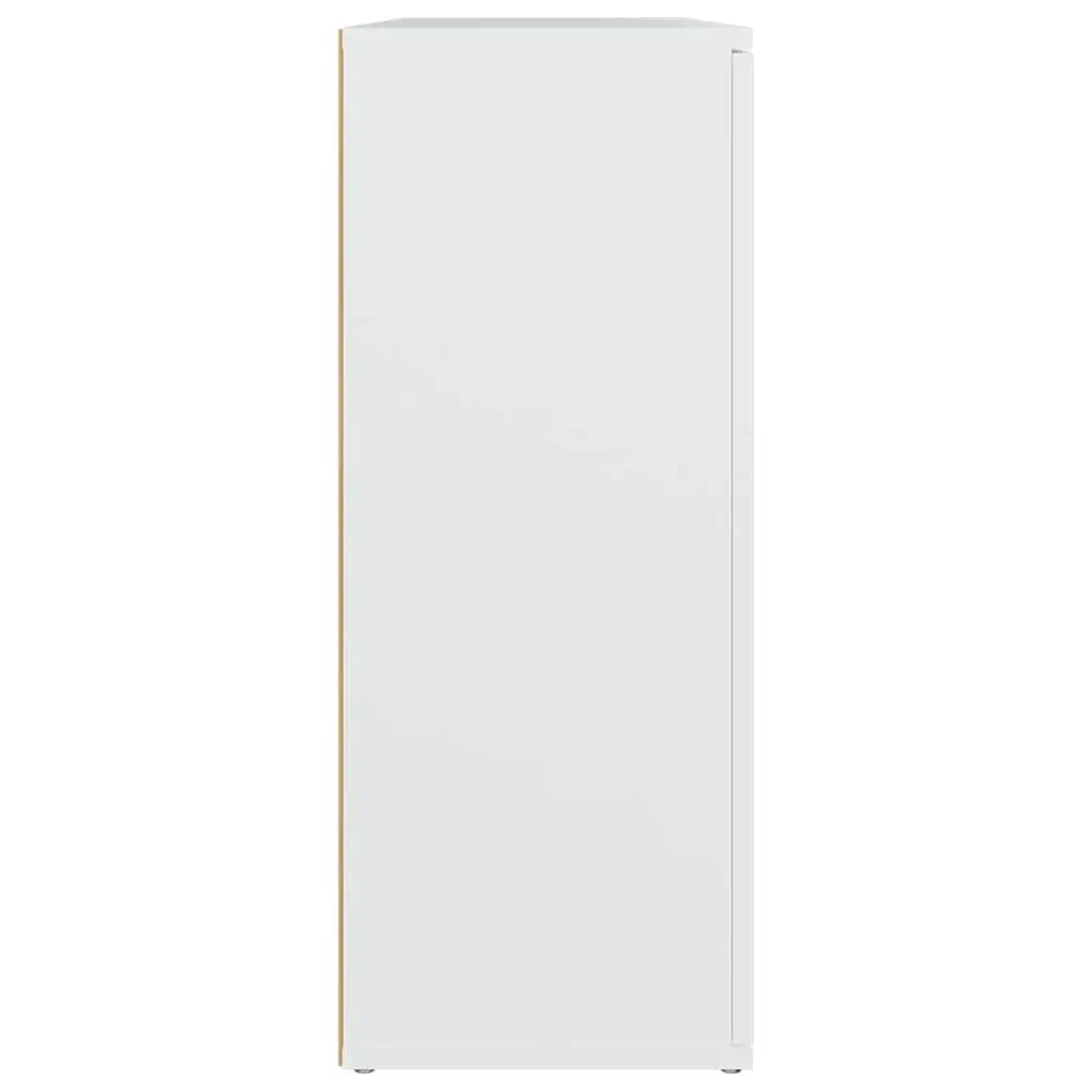 Sideboard Engineered Wood White Storage Cabinet 91x29.5x75cm Furniture