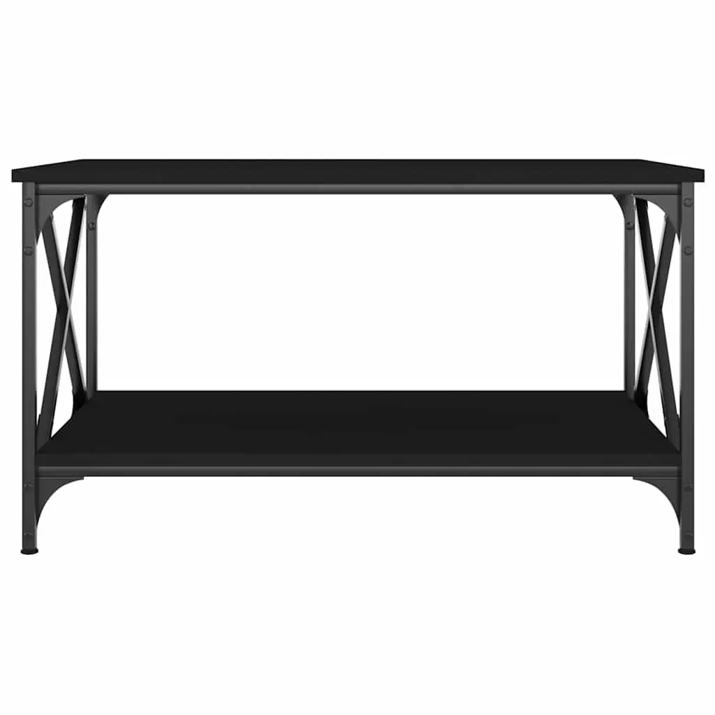 Coffee Table Open Shelf Storage 80x50x45 cm Black
