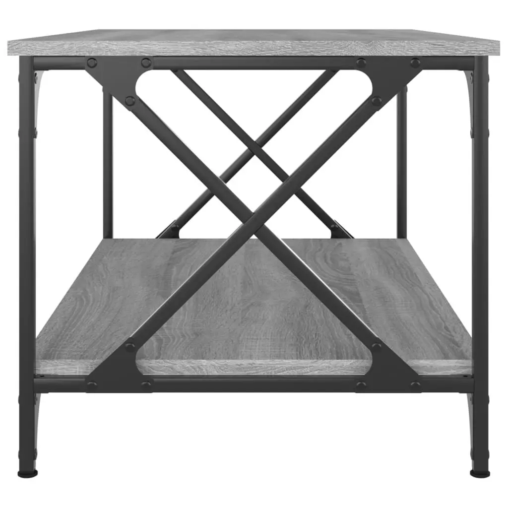 Coffee Table Grey Sonoma 80x50x45 cm Living Room Accent Furniture Open Shelf