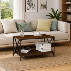 Engineered Wood Coffee Table 80x50x45 cm with Shelf