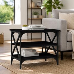Industrial Side Table Black 55x38x45cm for Living Rooms