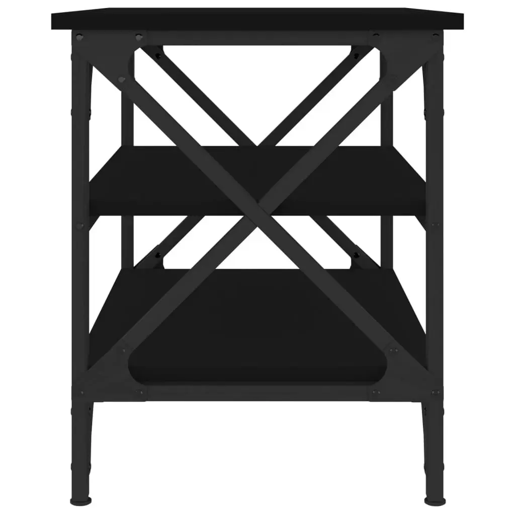 Side Table Storage Industrial Style Black 55x38x45cm