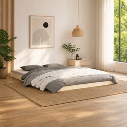 White Bed Frame 150x200 cm Solid Wood Pine Construction