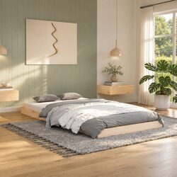 Solid Pine Wood Bed Frame 90x190 cm Single for Practical Spaces