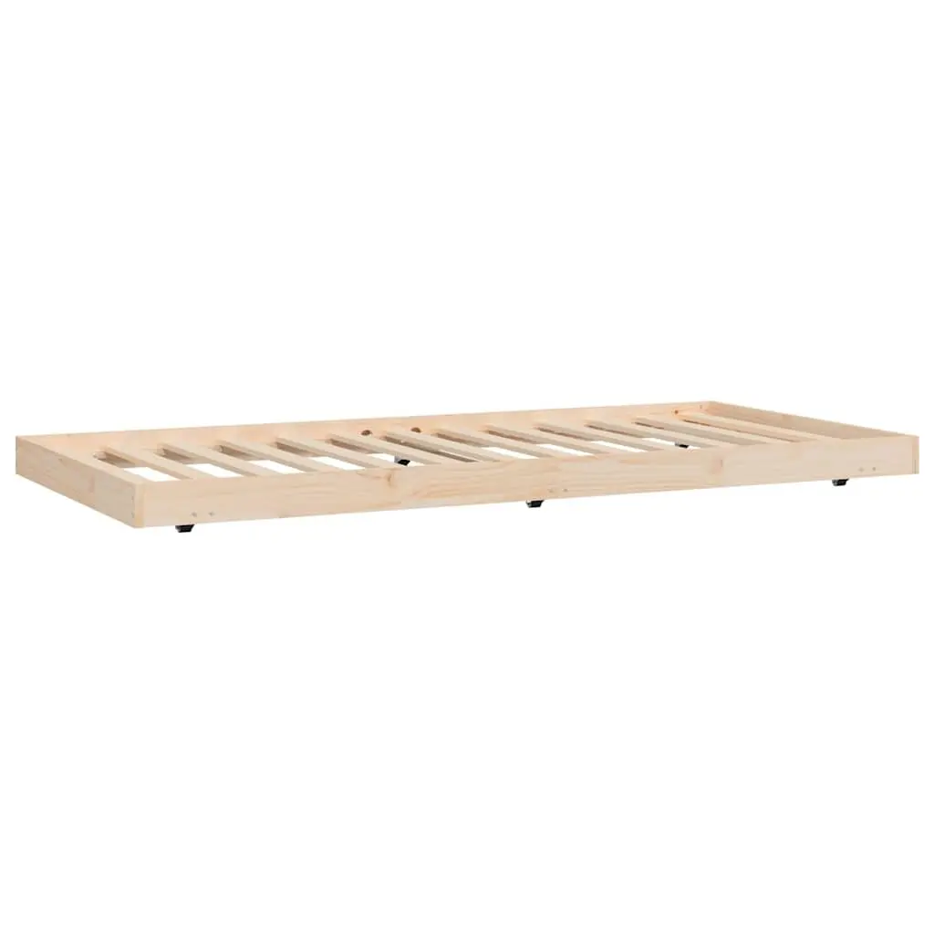 Bed Frame 90x190 cm Solid Pine Wood Slatted Base Bedroom Furniture Brown