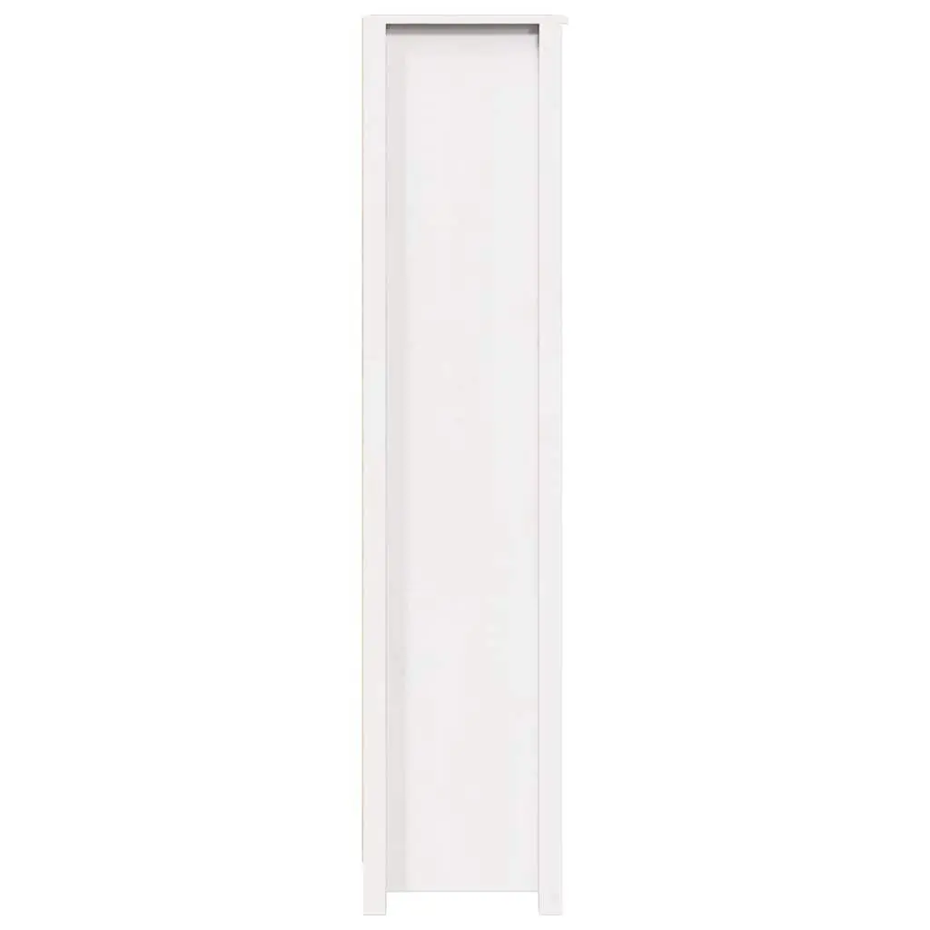 Highboard Solid Pine Wood White Storage Cabinet with Doors and Shelves 80 x 35 x 154 cm