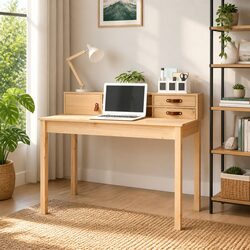 Solid Pine Wood Desk 110x50x93cm for Efficient Workspace