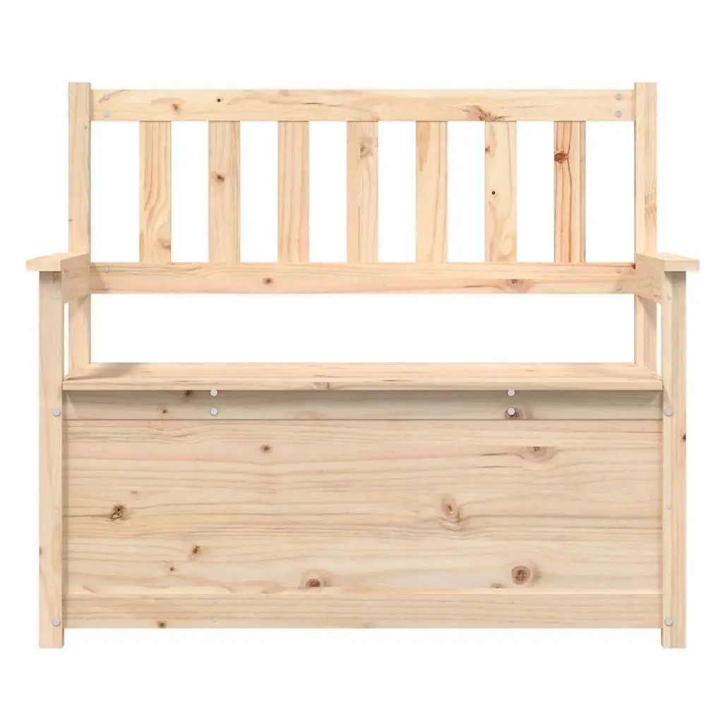 Storage Bench with Backrest Armrests Solid Pine Wood Brown 112.5x51.5x96.5cm