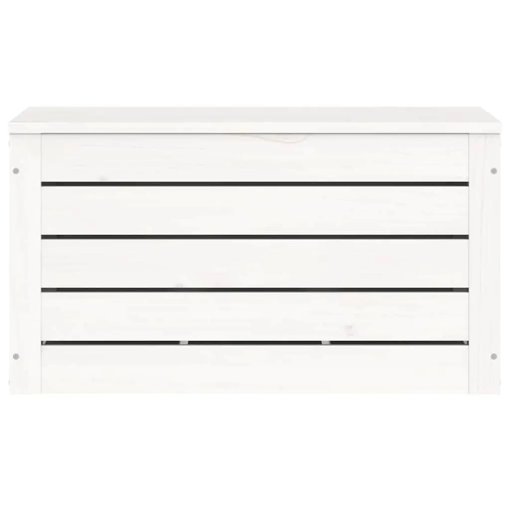 Storage Box White Solid Pinewood Organizer with Lid 59.5 x 36.5 x 33 cm