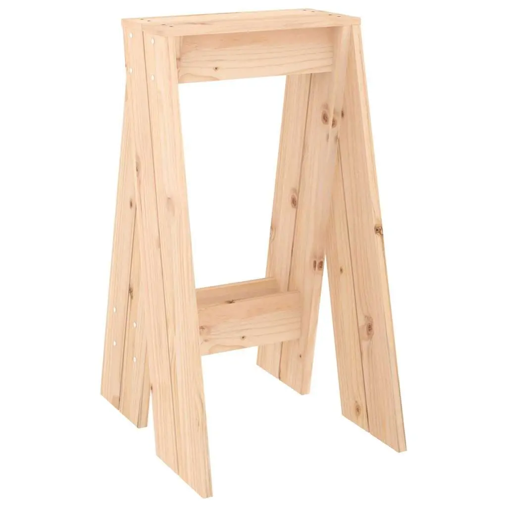 Wooden Bar Stools No Backrest Compact Storage 40 x 40 x 75 cm Brown Set of 2