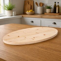Solid Pine Wood Table Top, 80x40x2.5 cm, Unfinished Brown