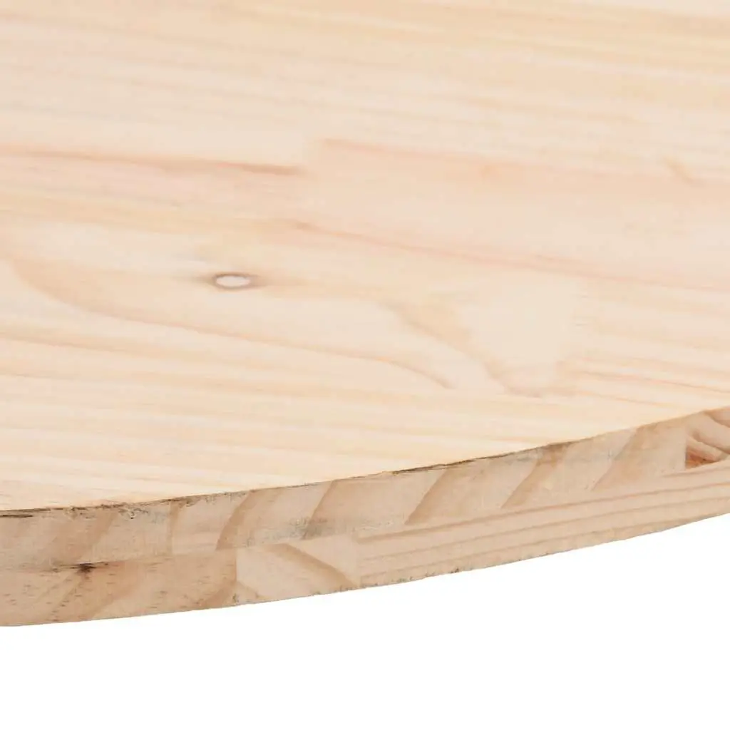 Solid Pine Wood Table Top Unfinished 70x35cm Oval Brown