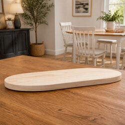 Pine Wood Replacement Table Top 80x40x2.5cm Oval Brown