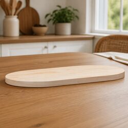 Pine Wood Oval Table Top 90x45x2.5cm in Brown