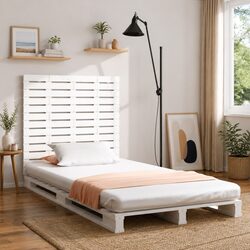 96cm Wall-Mounted Headboard in White Solid Pine