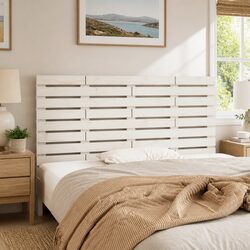 Solid Pine Wall Headboard 156cm in White Finish