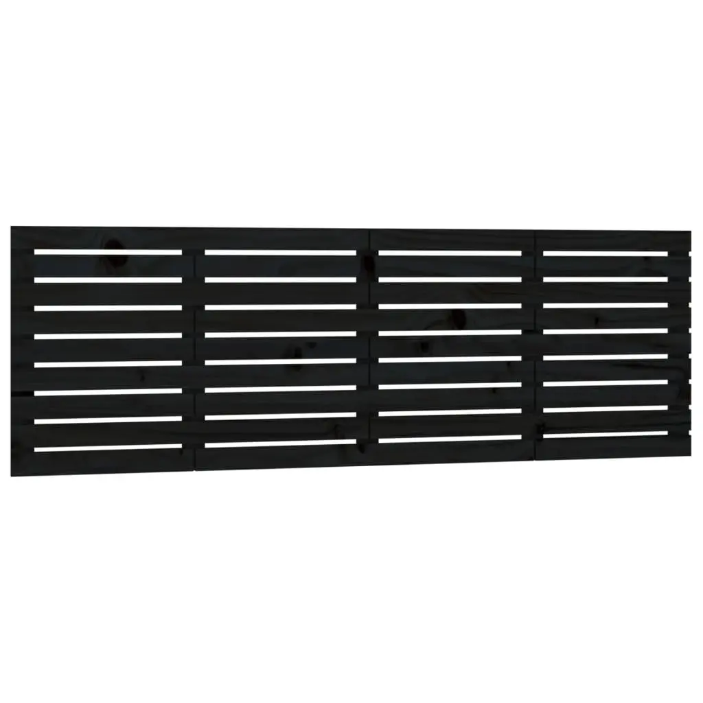 Wall Headboard Black 186 cm Solid Pine Wood Bedroom Bed Header Board Mount