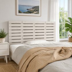 141cm Wall-Mounted Headboard in White Solid Pine
