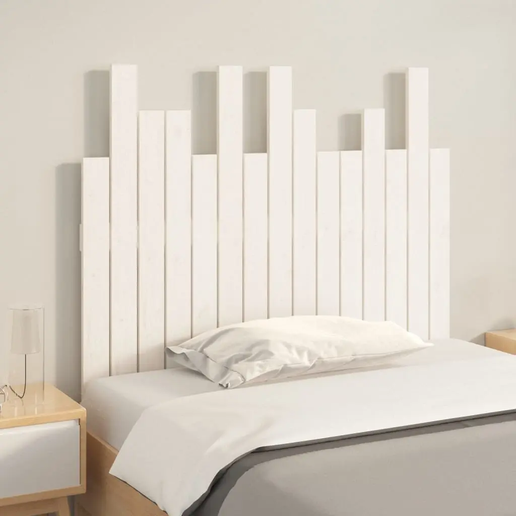 Wall Mounted Headboard Solid Pine Wood 95.5cm White