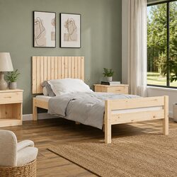 Wall-Mounted Headboard 95.5 cm in Brown Solid Pine