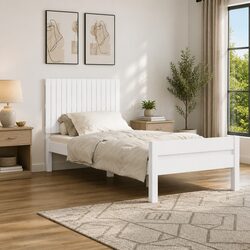 Wall Mounted Headboard – White Solid Pine, 95.5cm