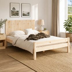 Wall-Mounted Headboard 140 cm Solid Pine Wood Construction