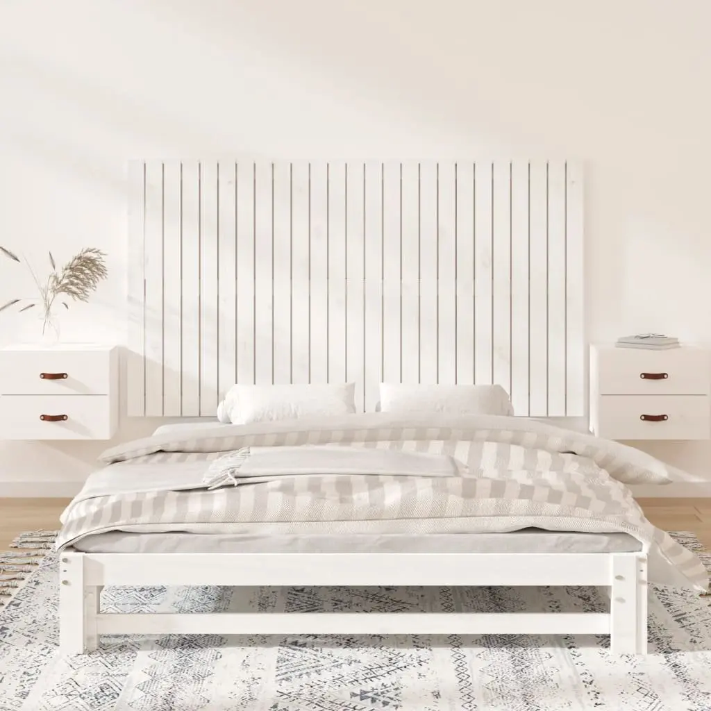 Wall Mounted Headboard Comfort 159.5cm White Solid Pine Wood Panel