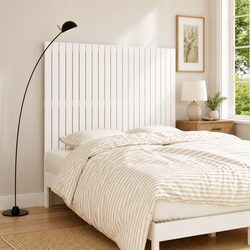 Wall Headboard 140cm in White Solid Pine Wood