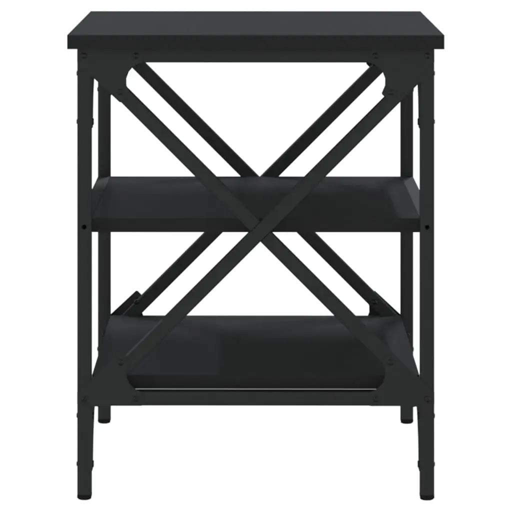 End Table Storage Black Engineered Wood 40L x 42W x 50H cm
