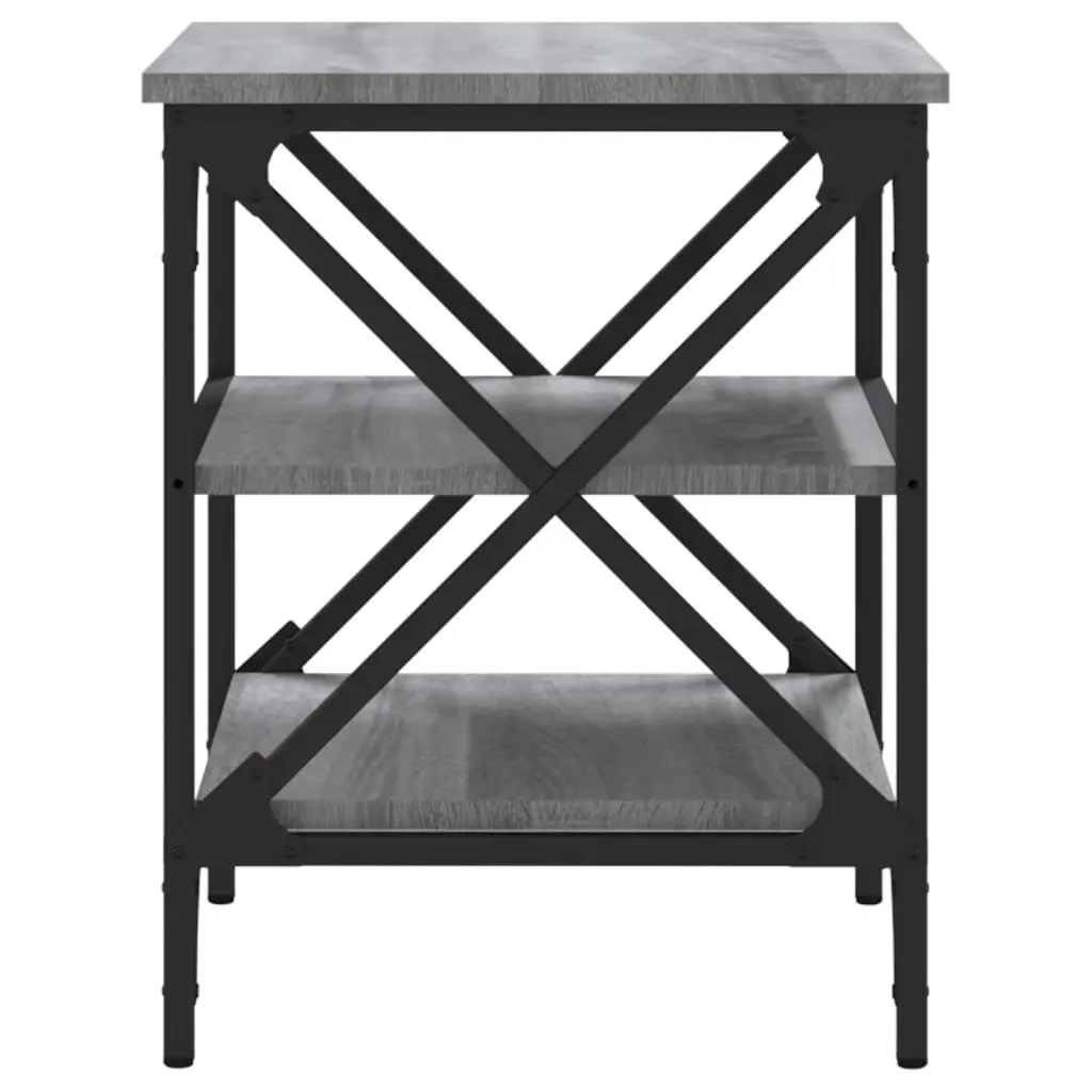 End Table Storage Functionality Grey Engineered Wood Side Table